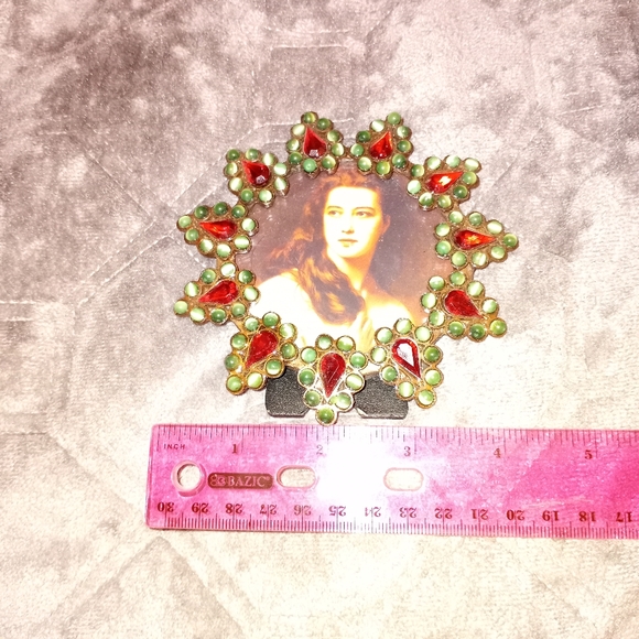2 Rhinestone Teardrop Shaped Gemstone Picture Frames - Picture 3 of 5